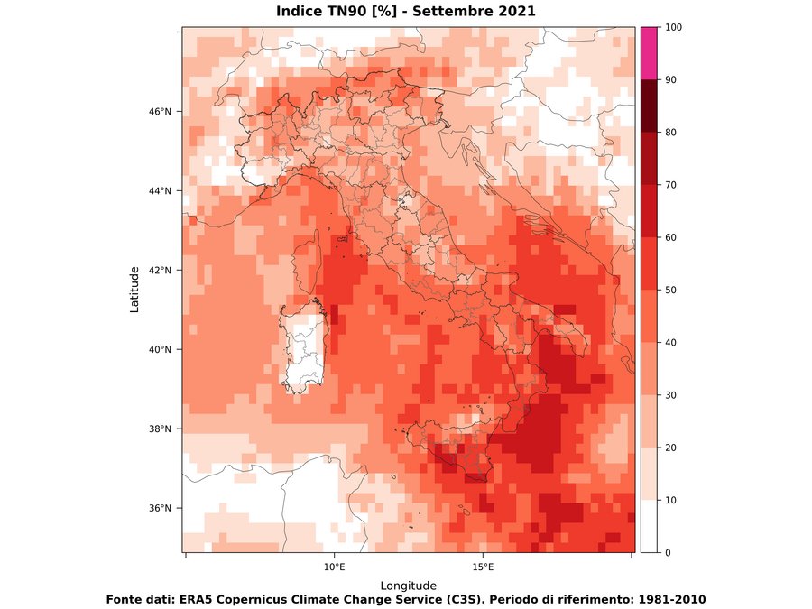 Temperature minime estreme - Settembre 2021